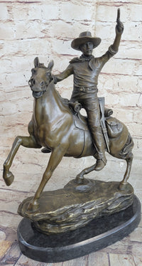 Carl Kauba Cowboy Shooting Gun Bronze Sculpture