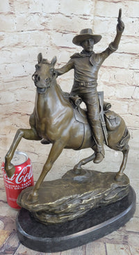 Carl Kauba Cowboy Shooting Gun Bronze Sculpture