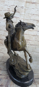 Carl Kauba Cowboy Shooting Gun Bronze Sculpture