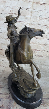 Carl Kauba Cowboy Shooting Gun Bronze Sculpture