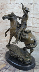 Carl Kauba Cowboy Shooting Gun Bronze Sculpture