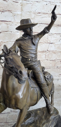 Carl Kauba Cowboy Shooting Gun Bronze Sculpture
