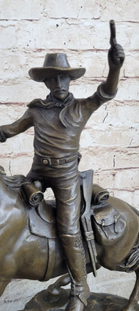 Carl Kauba Cowboy Shooting Gun Bronze Sculpture