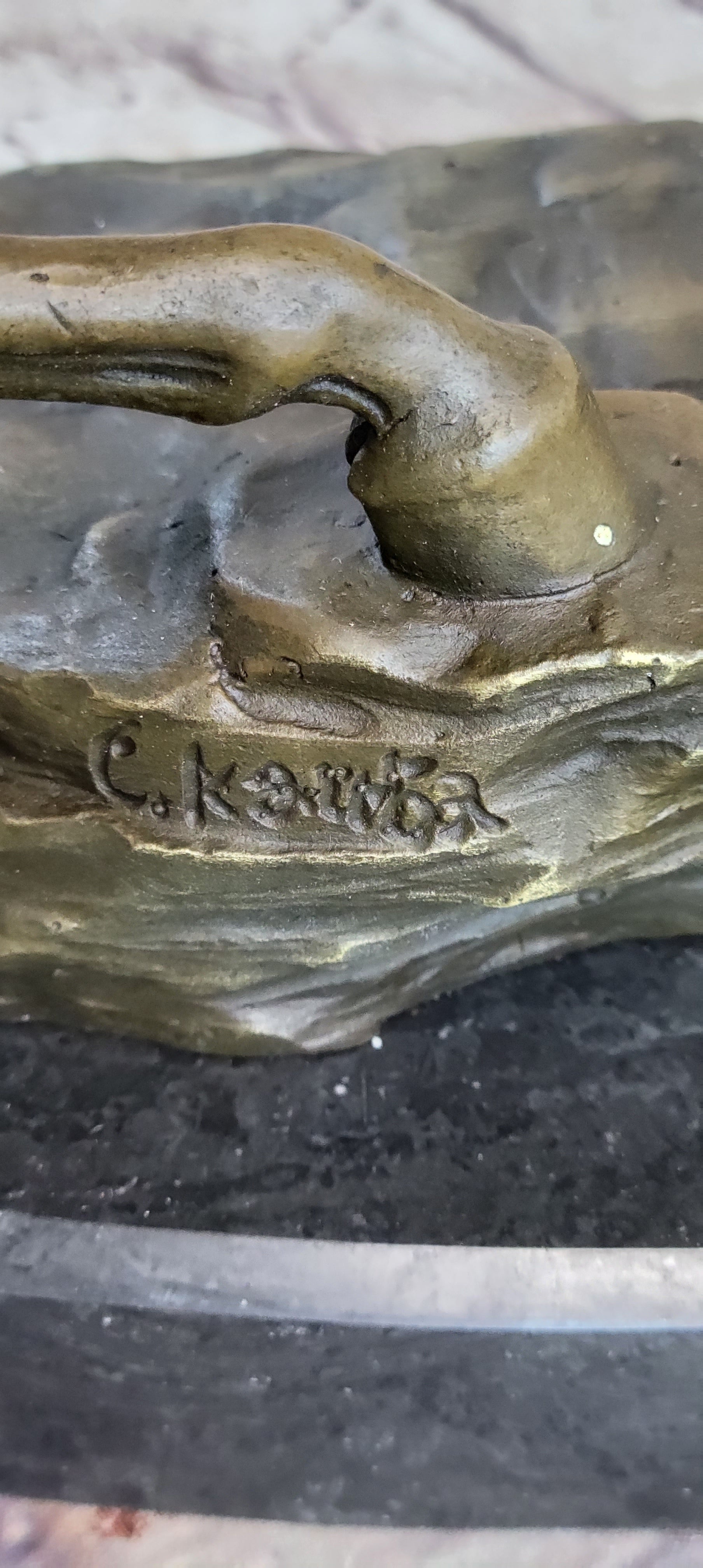 Carl Kauba Cowboy Shooting Gun Bronze Sculpture