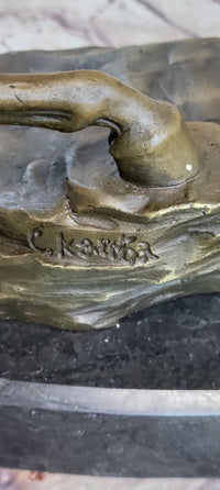 Carl Kauba Cowboy Shooting Gun Bronze Sculpture