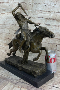 Arabian Arab Warrior on Horseback Bronze Sculpture