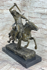 Arabian Arab Warrior on Horseback Bronze Sculpture