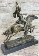 Arabian Arab Warrior on Horseback Bronze Sculpture