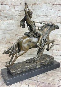 Arabian Arab Warrior on Horseback Bronze Sculpture
