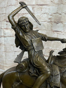 Arabian Arab Warrior on Horseback Bronze Sculpture