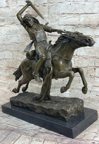 Arabian Arab Warrior on Horseback Bronze Sculpture