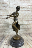 Hawaiian Hula Dancer Topless Girl Semi Nude Bronze Sculpture Statue Figure by Eichler
