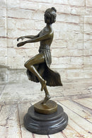 Hawaiian Hula Dancer Topless Girl Semi Nude Bronze Sculpture Statue Figure by Eichler
