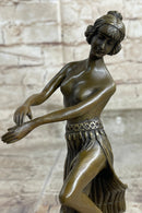 Hawaiian Hula Dancer Topless Girl Semi Nude Bronze Sculpture Statue Figure by Eichler