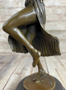 Hawaiian Hula Dancer Topless Girl Semi Nude Bronze Sculpture Statue Figure by Eichler