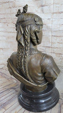 Native American Girl Bronze Bust by Villanis 19" x 11"