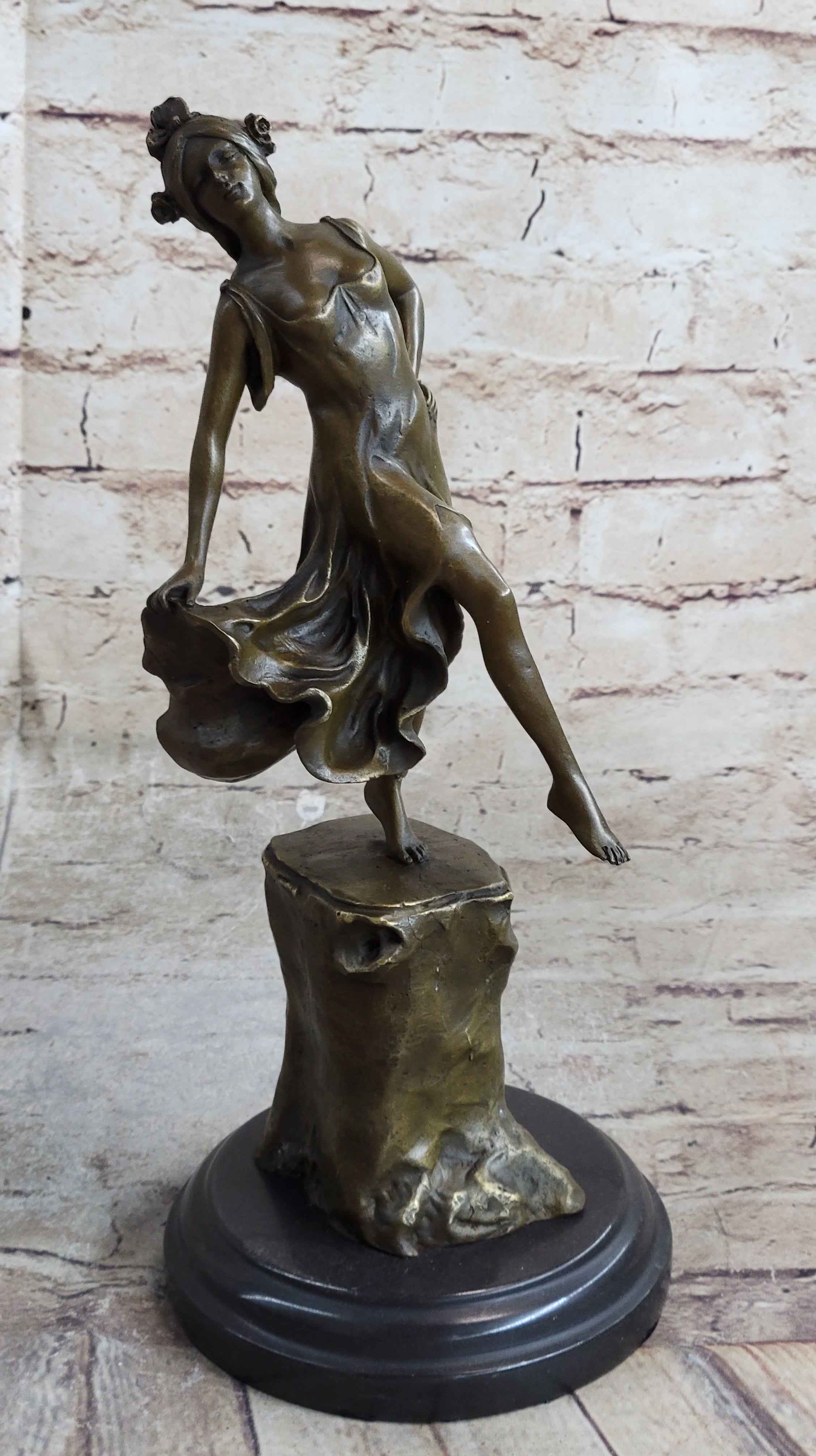 Handmade Detailed Collector Collectible Dancer by Vallet Bronze Sculpture Home