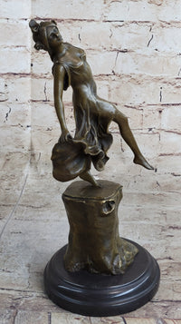 Handmade Detailed Collector Collectible Dancer by Vallet Bronze Sculpture Home