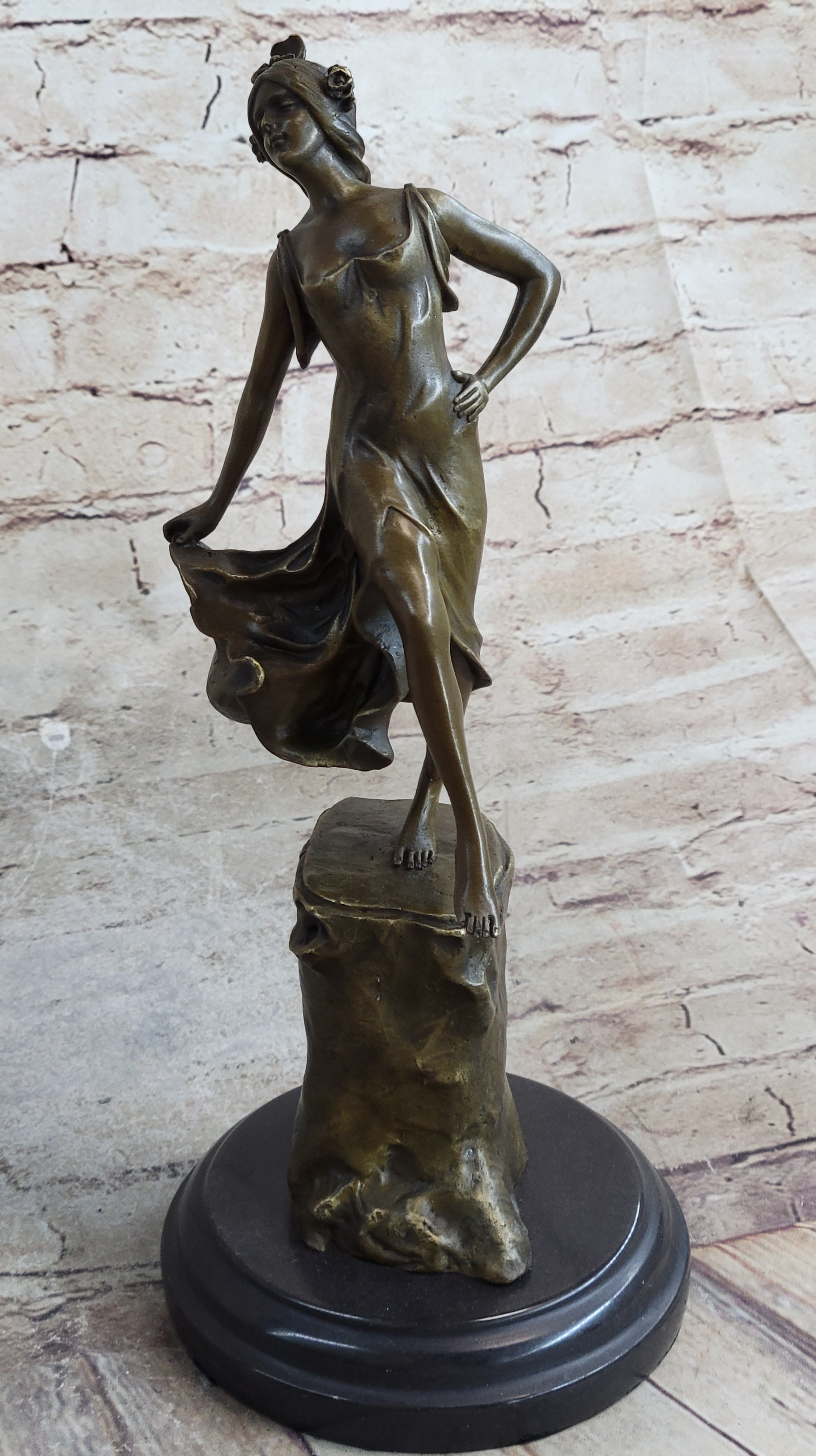 Handmade Detailed Collector Collectible Dancer by Vallet Bronze Sculpture Home