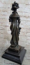 Signed Cesar Ceribelli Les Roses Classy Society Lady w/ Rose Bronze
