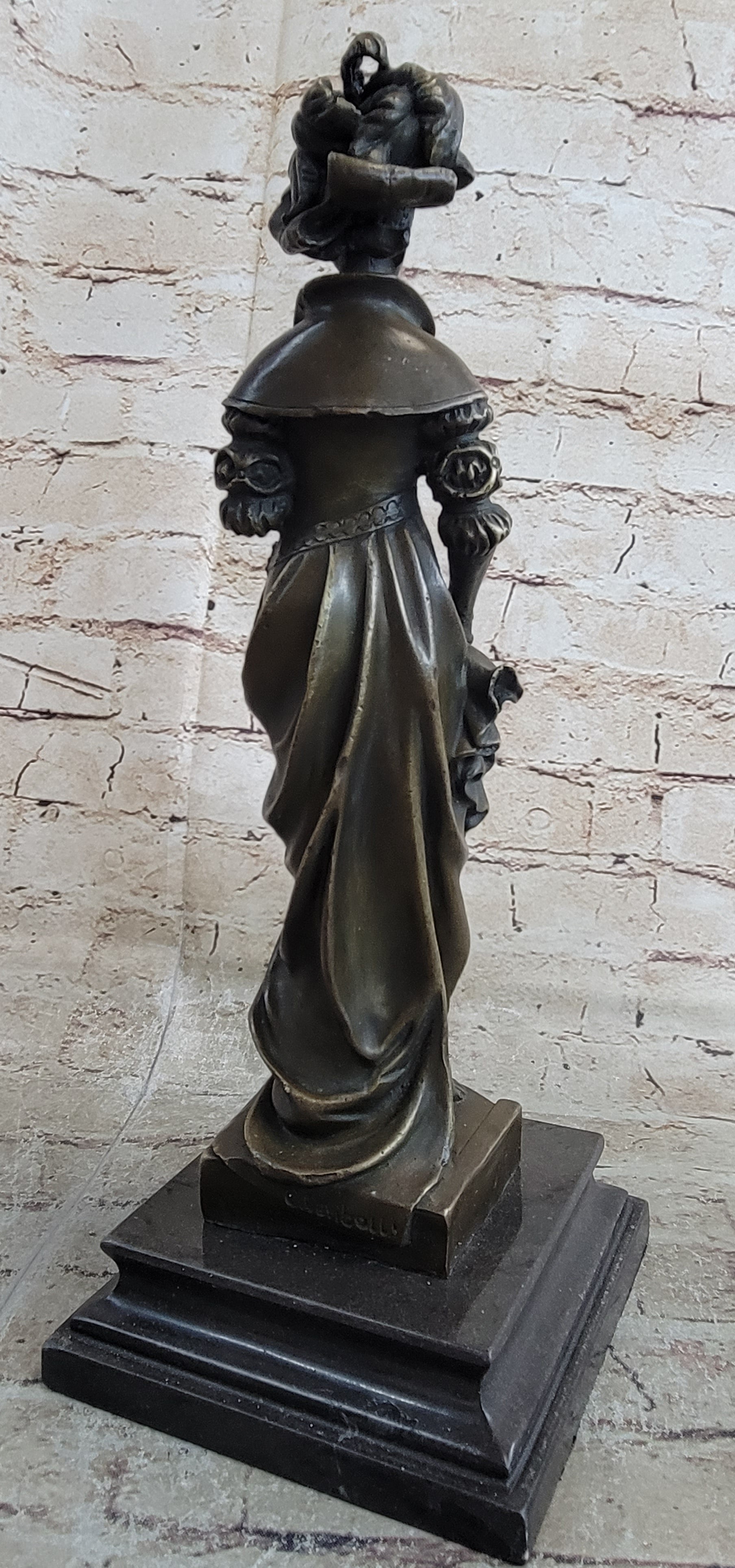 Signed Cesar Ceribelli Les Roses Classy Society Lady w/ Rose Bronze