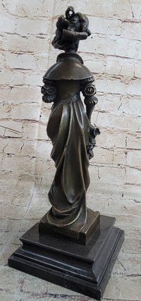 Signed Cesar Ceribelli Les Roses Classy Society Lady w/ Rose Bronze