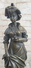 Signed Cesar Ceribelli Les Roses Classy Society Lady w/ Rose Bronze
