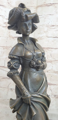 Signed Cesar Ceribelli Les Roses Classy Society Lady w/ Rose Bronze