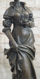 Signed Cesar Ceribelli Les Roses Classy Society Lady w/ Rose Bronze