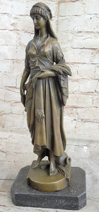 Greek Goddess Bronze Sculpture Marble Base Art Deco