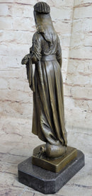 Greek Goddess Bronze Sculpture Marble Base Art Deco
