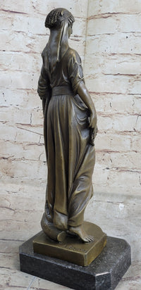 Greek Goddess Bronze Sculpture Marble Base Art Deco
