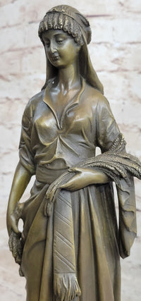 Greek Goddess Bronze Sculpture Marble Base Art Deco