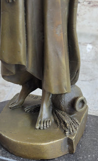 Greek Goddess Bronze Sculpture Marble Base Art Deco