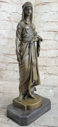 Greek Goddess Bronze Sculpture Marble Base Art Deco