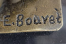 Bouret Maiden Girl Gold Patina Bronze Sculpture