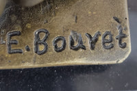 Bouret Maiden Girl Gold Patina Bronze Sculpture