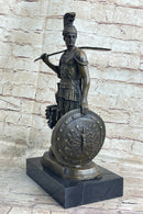 Greek Spartan Warrior Roman Soldier Signed Bronze Sculpture