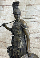 Greek Spartan Warrior Roman Soldier Signed Bronze Sculpture