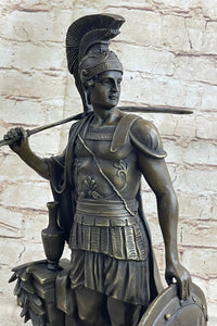 Greek Spartan Warrior Roman Soldier Signed Bronze Sculpture