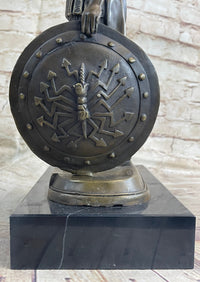 Greek Spartan Warrior Roman Soldier Signed Bronze Sculpture