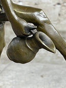 Dionysus Bacchus Bronze Sculpture on Marble Base