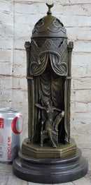Peeping Ali Arabian Turkish Harem Bronze Statue Sculpture Figure Nude 14" x 6"