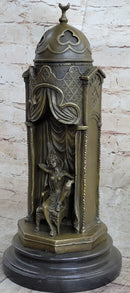 Peeping Ali Arabian Turkish Harem Bronze Statue Sculpture Figure Nude 14" x 6"