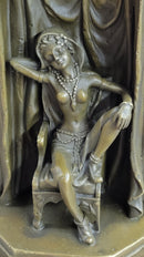 Peeping Ali Arabian Turkish Harem Bronze Statue Sculpture Figure Nude 14" x 6"
