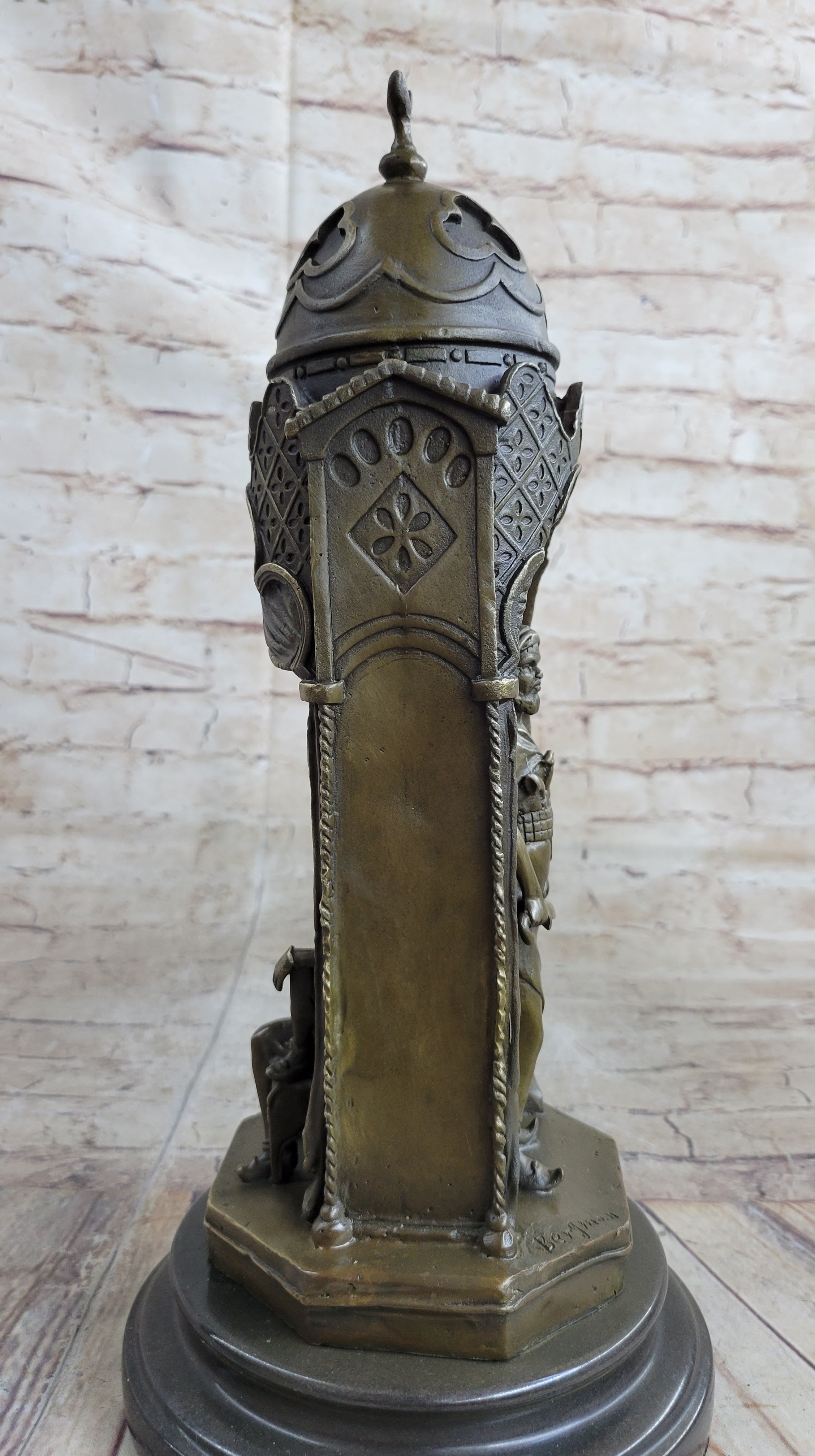Peeping Ali Arabian Turkish Harem Bronze Statue Sculpture Figure Nude 14" x 6"