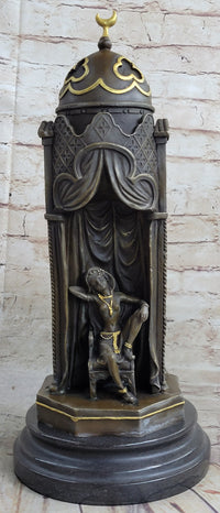 Peeping Ali Arabic Turkish Harem Bronze by Franz Bergman 14" X 8"