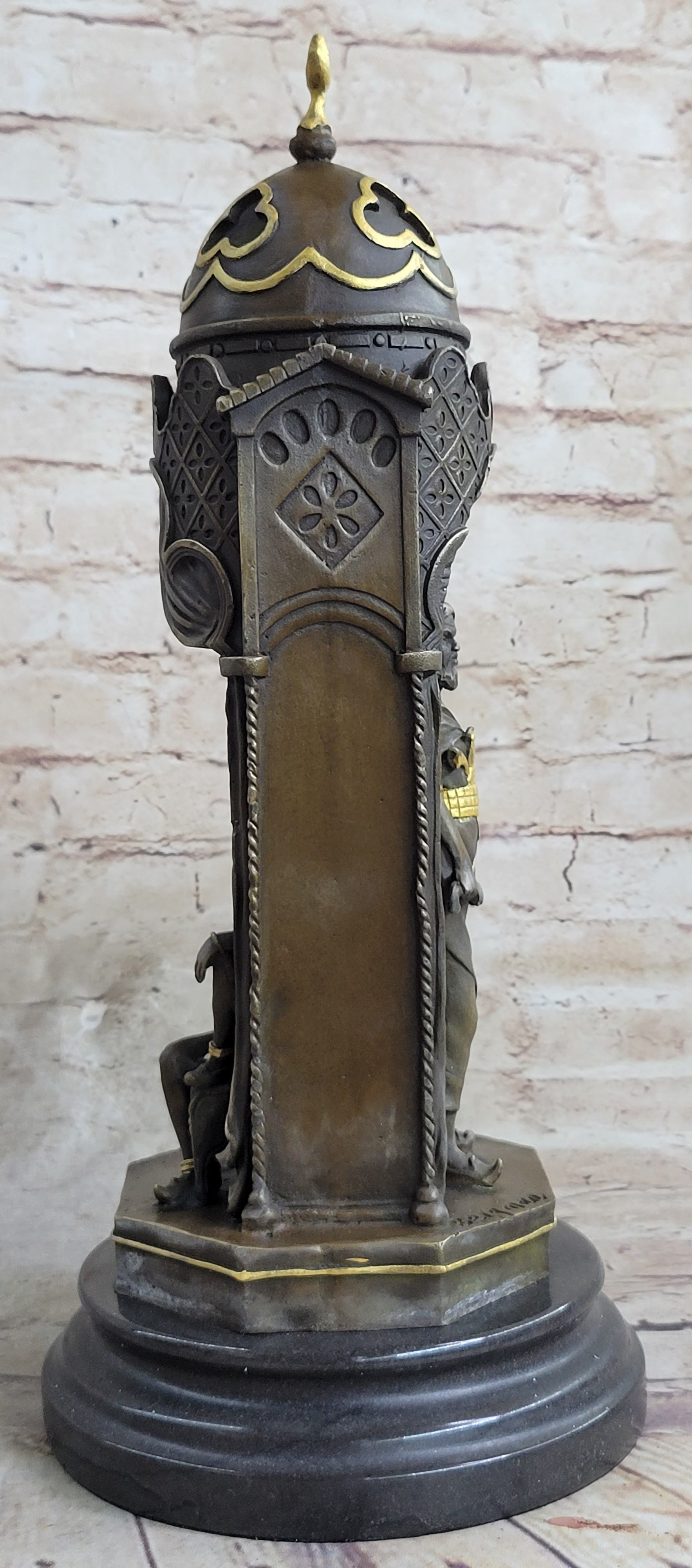 Peeping Ali Arabic Turkish Harem Bronze by Franz Bergman 14" X 8"