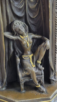 Peeping Ali Arabic Turkish Harem Bronze by Franz Bergman 14" X 8"