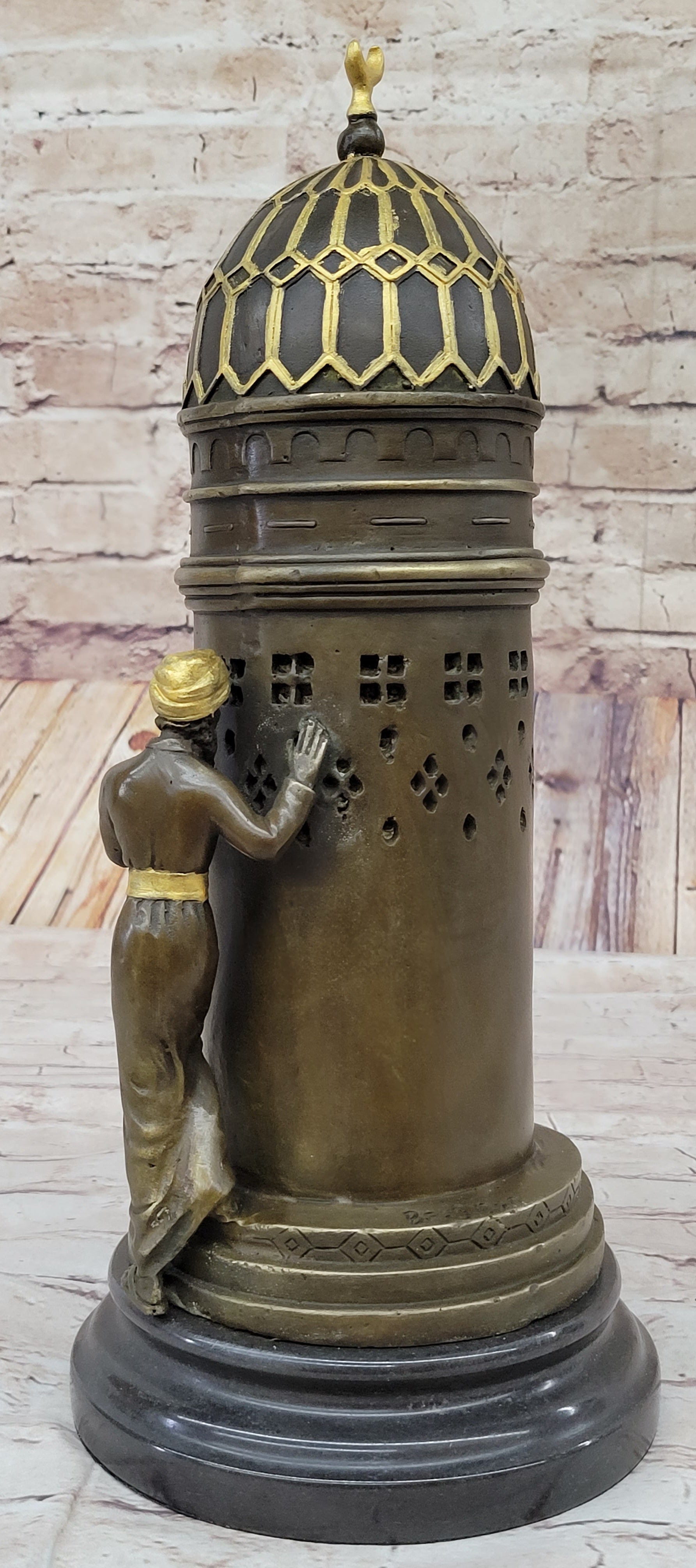 Oriental Peeping Ali Bronze Sculpture Harem Arab Men Nude Female by Bergman